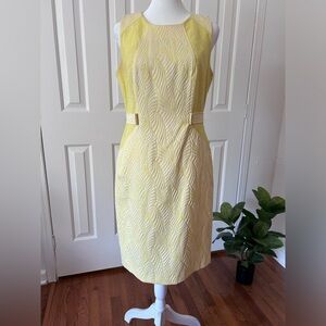 Calvin Klein - Yellow Sleeveless Knee Length Sheath Dress - Size 8